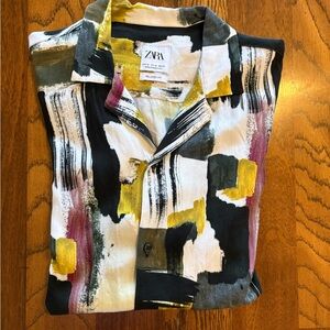 Zara Multicolor Brushstroke Shirt
